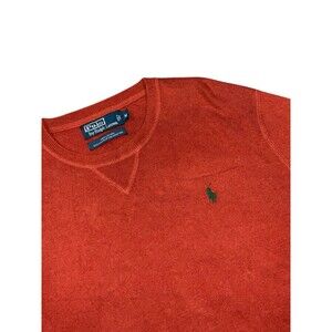 Polo Ralph Lauren Men’s Crew Neck Sweater, Size M, Orange Cotton